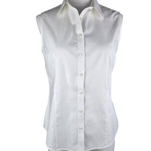 Brooks Brothers Fitted Non-Iron Stretch Cotton Sleeveless Shirt 8P White